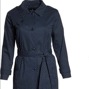 London Fog Polka Dot Trench Coat (plus)
